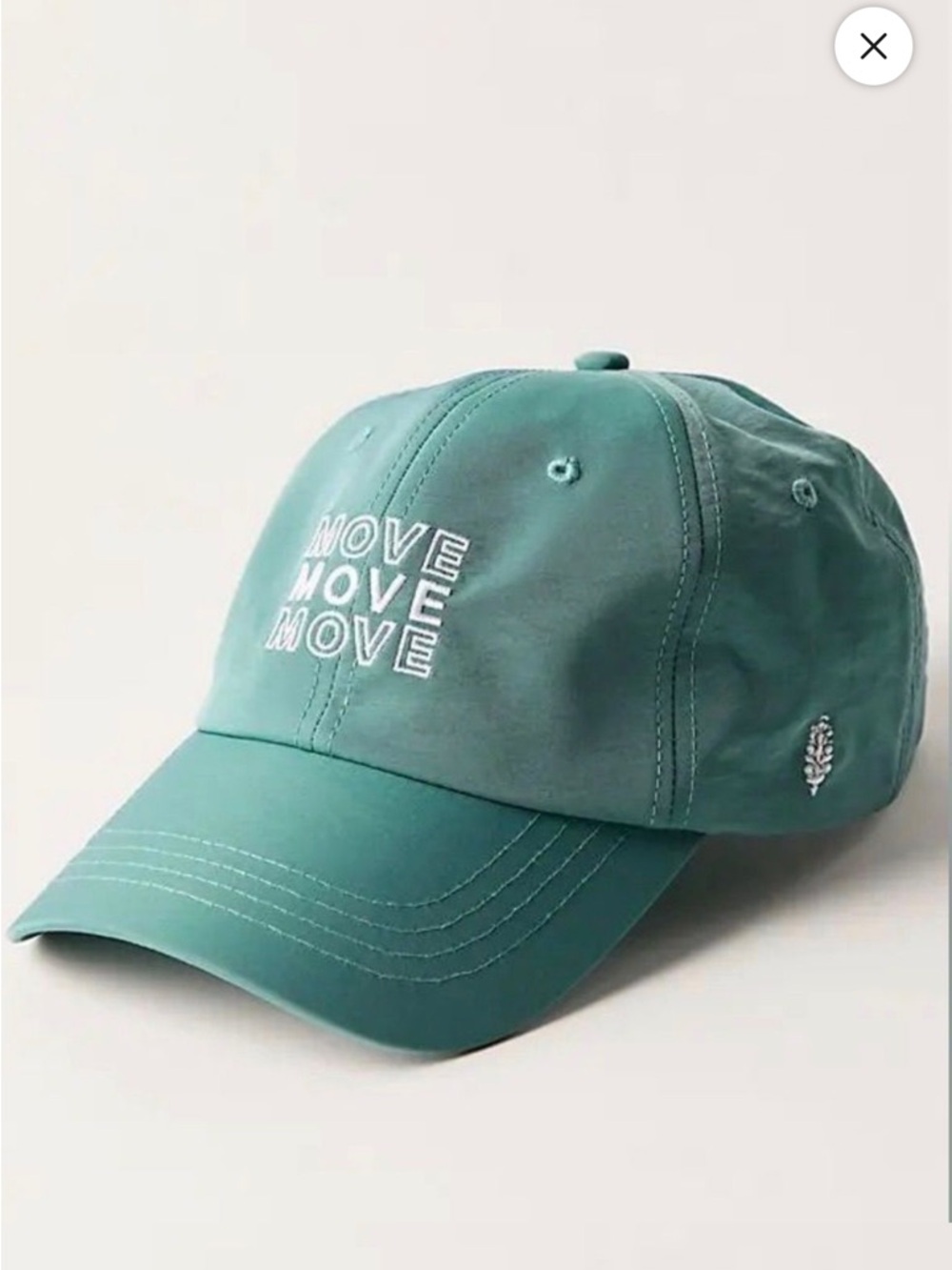 FP Movement by Free People Green Baseball Cap with White MOVE' Embroidery